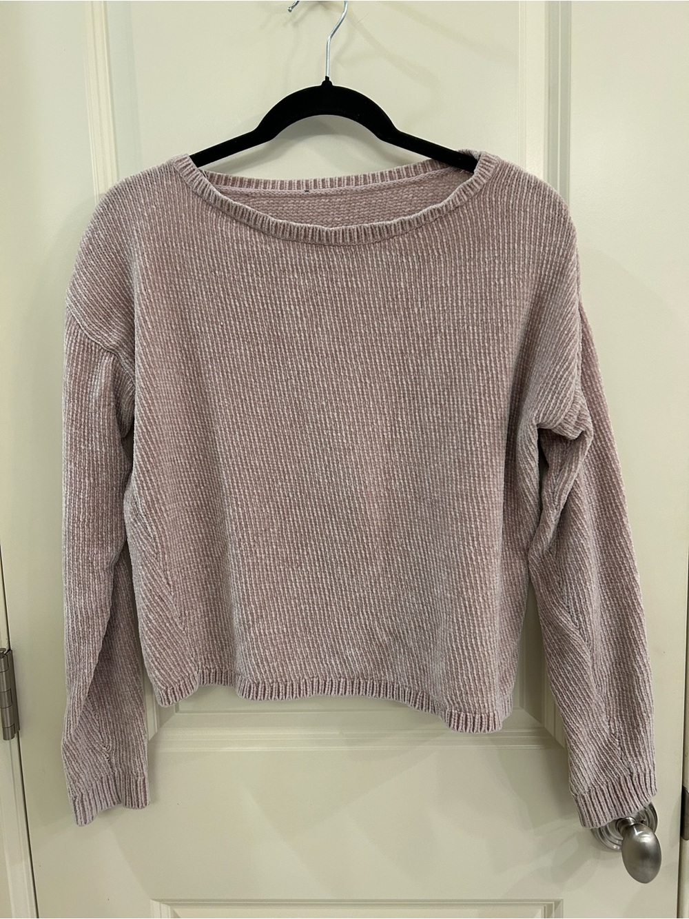Cozy Ribbed Crewneck Sweater - Dusty Pink